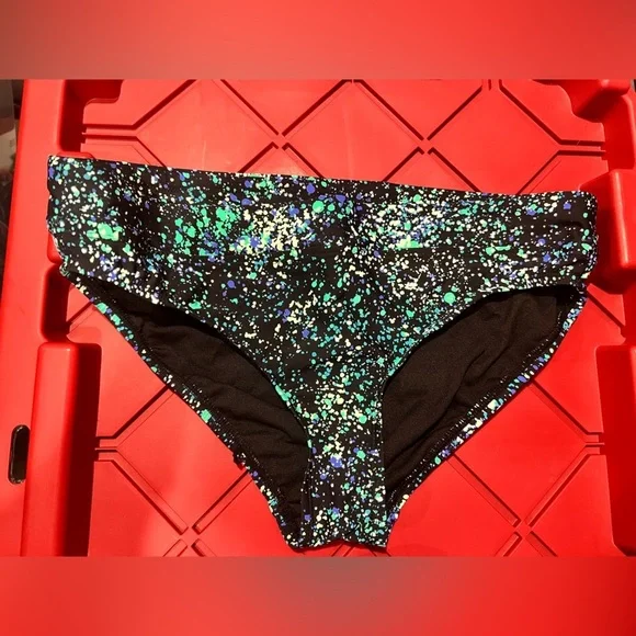Women’s‎ Title Nine splatter bikini 2 piece swimsuit black blue green L large - Picture 5 of 11